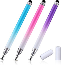 2 in 1 Stylus Pens for Touch Screens,3 Pcs Stylus Pencil with Transparent Disc 
