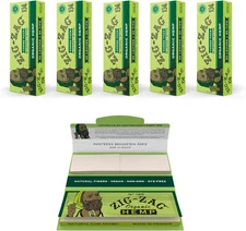 ZIG-ZAG Rolling Paper Hemp Combo - 1 1/4 Size - 5 Pack (50 Sheets & Tips) - Slow