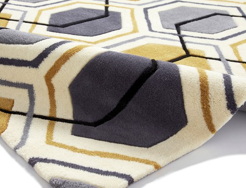 Hong Kong Hexagon Rug 100% Acrylic Hand Tufted Large Geometric Home Decor Mat - Picture 22 of 25
