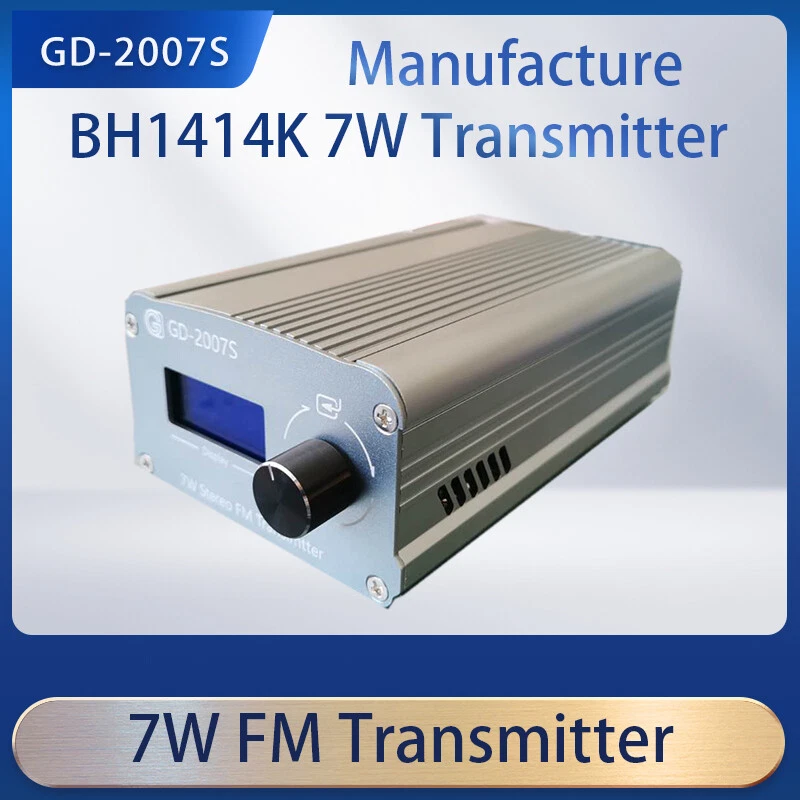 GD-2007S 7W FM Transmitter Stereo PLL Broadcast Transmitter+Antenne+Adapte TNC - Image 2 of 4
