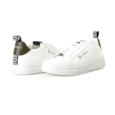 スニーカー Free Bio Sneakers - Versace - Silk - White Versace Men's 100% Leather White Logo Print Fashion Sneakers