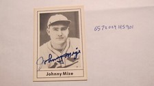 1978 Grand Slam Johnny Mize signed baseball card