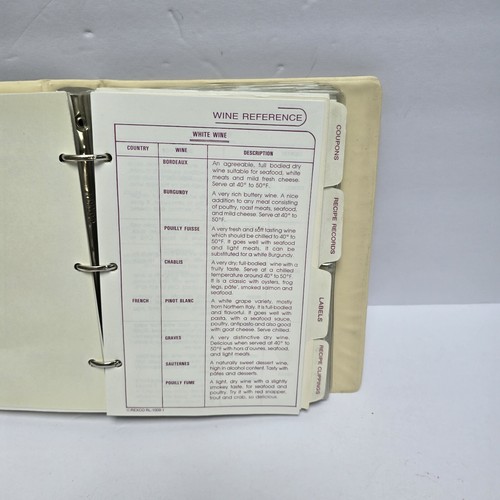Organizador de cocina de colección carpeta de 3 anillos colección de recetas osos de chef 1989 - sin usar - Imagen 5 de 14