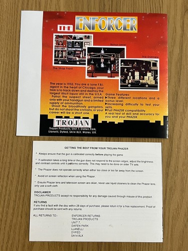 Amiga Trojan Software The Enforcer Game - No Case -👽👾Retro Gift Idea👾👽 - Photo 17/24