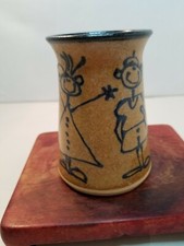 Karanac, Croatian Hand Painted Pottery Souvenir Vessel Cup Vase