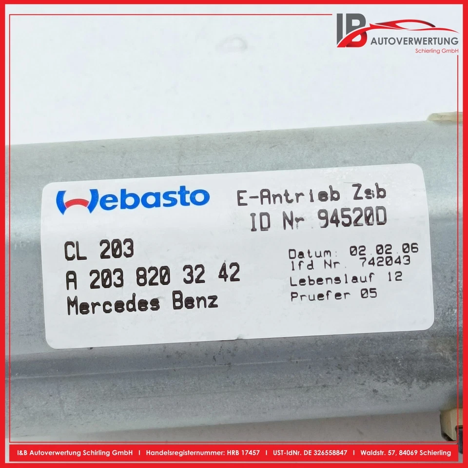 MERCEDES BENZ C-KLASSE COUPE CL203 C230 Motor Schiebedach A2038203242 0390200020 - Изображение 3 из 4