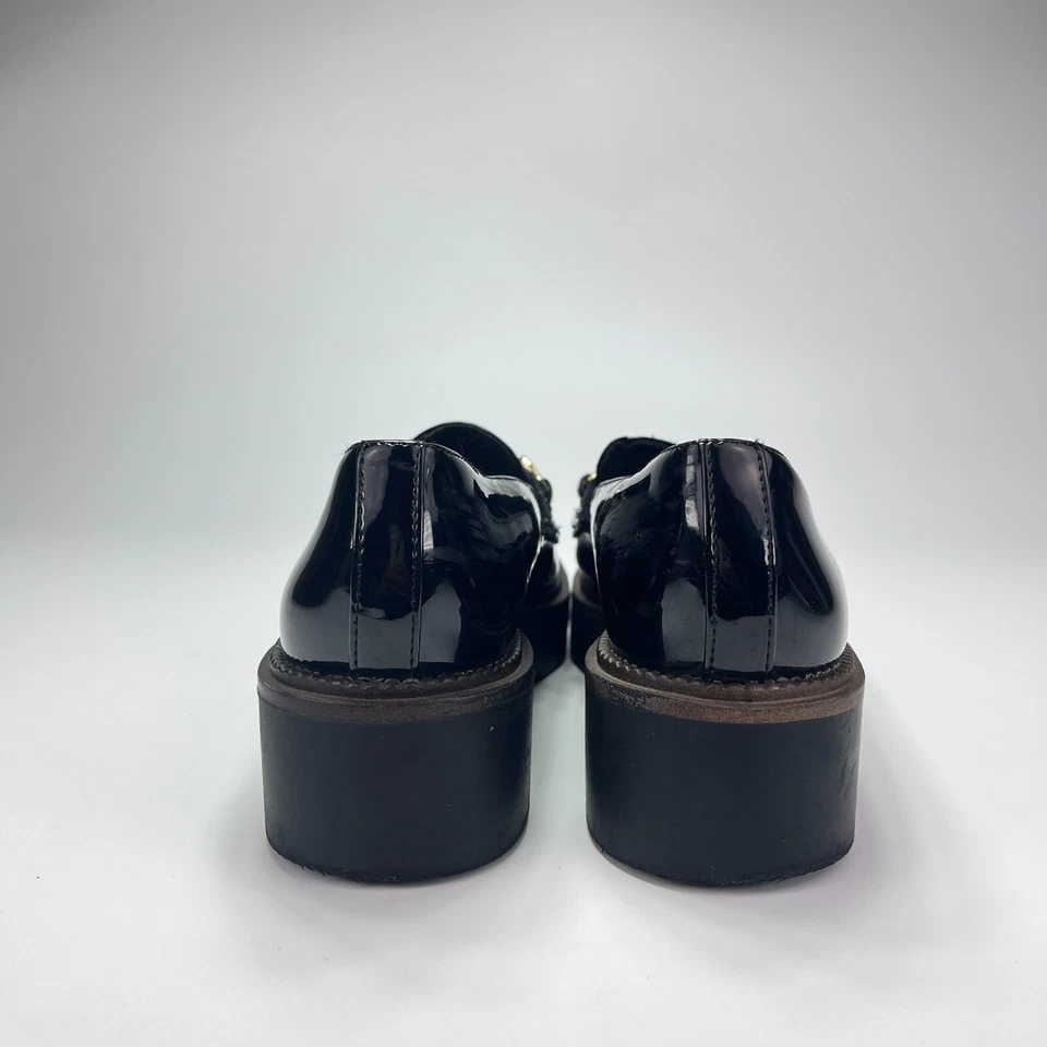 Sapato Feminino Giani Bernini Preto Couro Patente Plataforma Robusta Tamanho 9  - Imagem 4 de 4