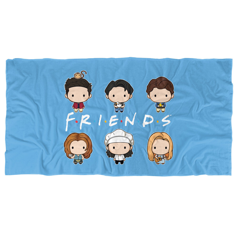 Friends Chibi Stacked Beach Towel 30x60 Officially Licensed