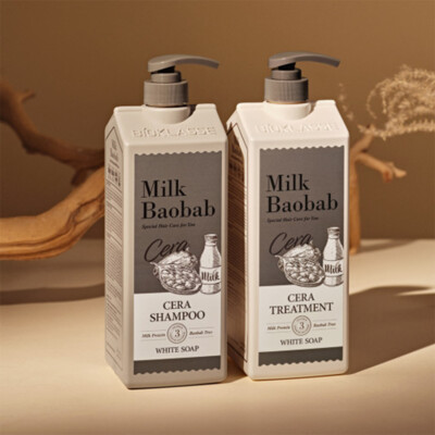 BIOKLASSE MILK BAOBAB White Soap Hair Shampoo Treatment 1200ml 
