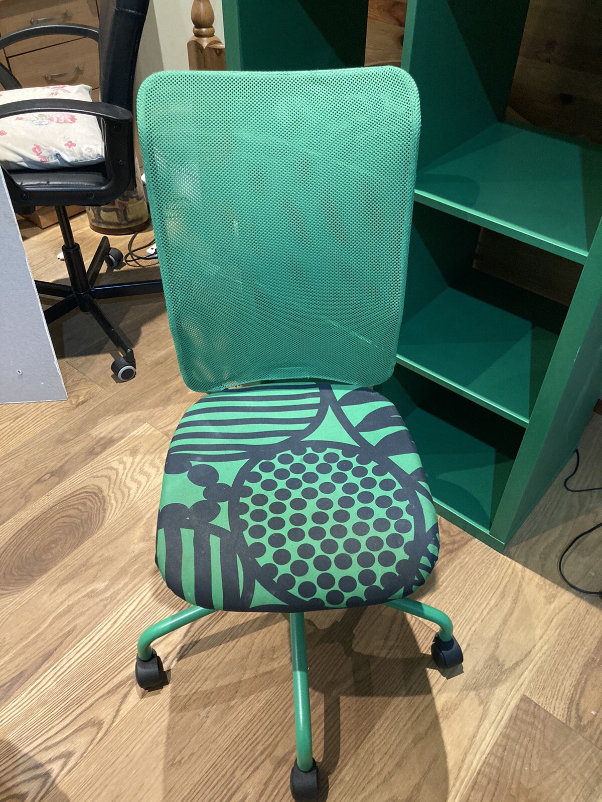 ikea desk office chair, swivel, adjustable, green eBay