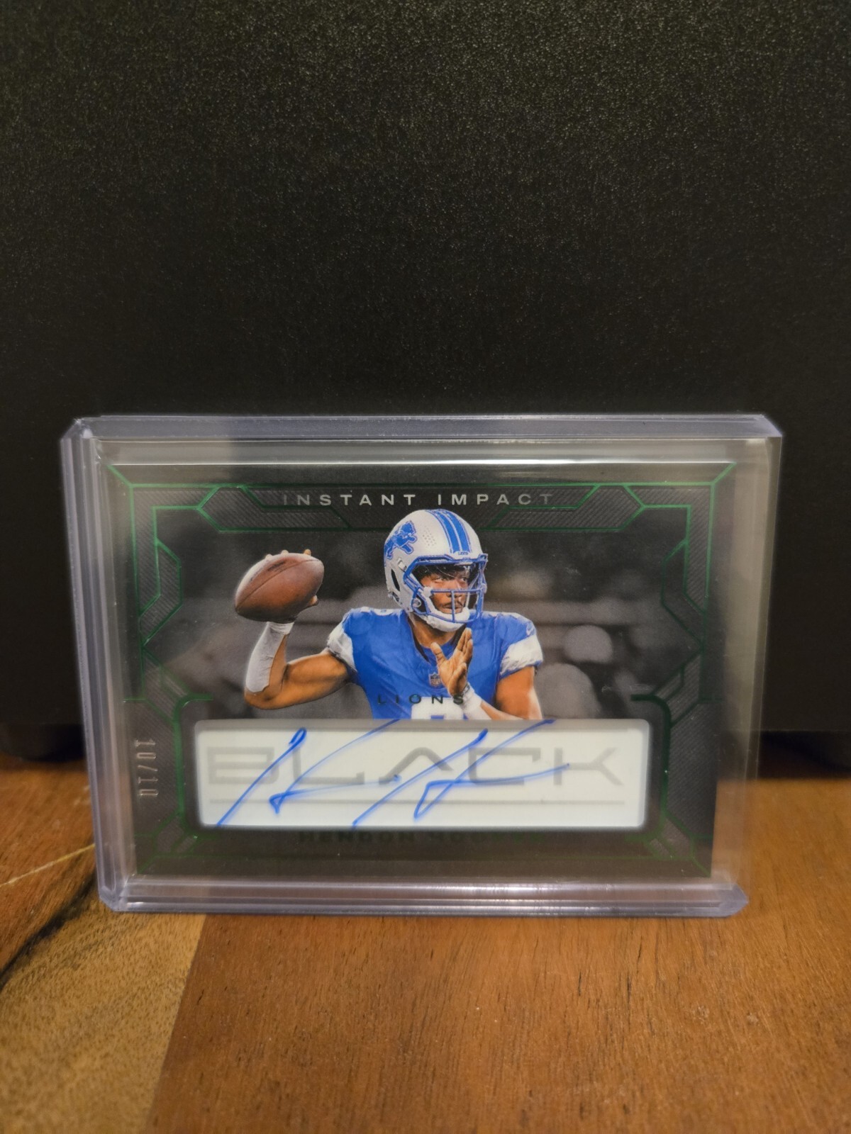 2024 Panini Black Hendon Hooker Auto Instant Impact Limited 10/10 Rookie Card