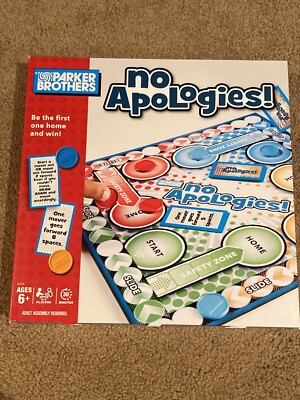 Parker Brothers No Apologies 2-4 Players Board Game (Ages 6+) - New!