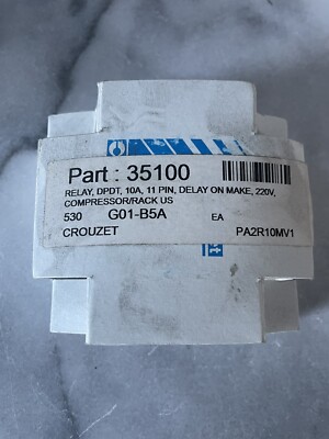 (28) Crouzet Part: 35100 Relay DPDT 11 Pin 220V Compressor/Rack