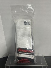 WHITE Snap-on Tools Large (Size 7-12) Crew Socks Made In The USA 1 Pair