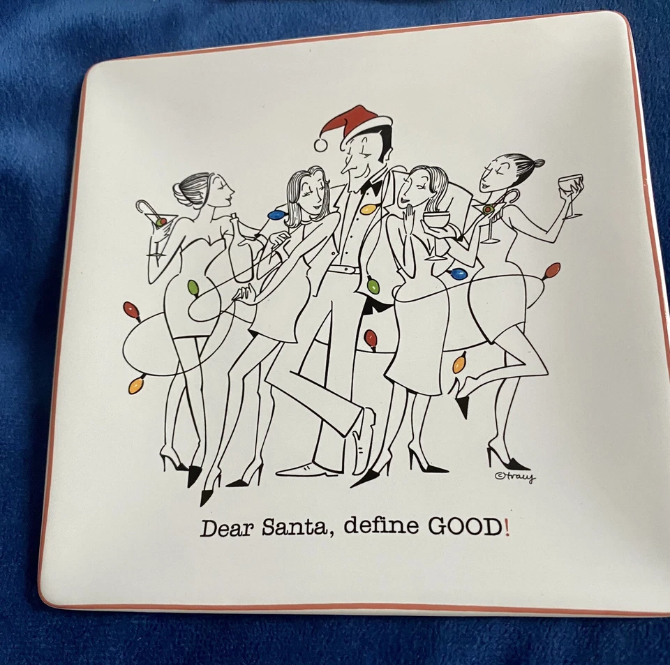 Mud pie Set Of 2 Christmas Snack Plates, 5” Square - Image 2 of 4