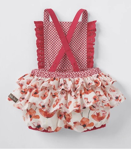 NWT Matilda Jane Baby Girls Sabine Poppy Print Bubble Romper 12-18 months NEW - Picture 2 of 4