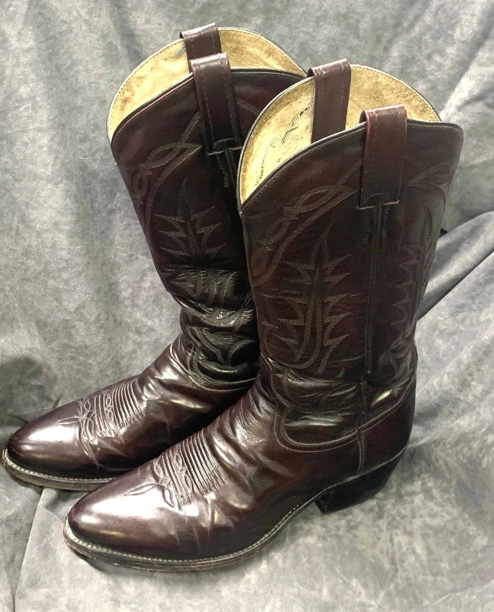 Tony Lama Men s Cowboy Dress Boots 12in Segar Americana 9D Burgundy