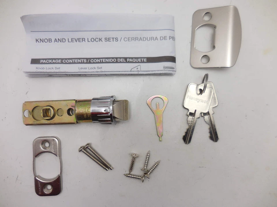 Palanca recta de entrada con llave Honeywell níquel satinado 8104301 #8fa Foto 4 de 4