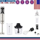 Durable 500W Multi-Speed Hand Blender with Stainless Steel Blades & Attachments