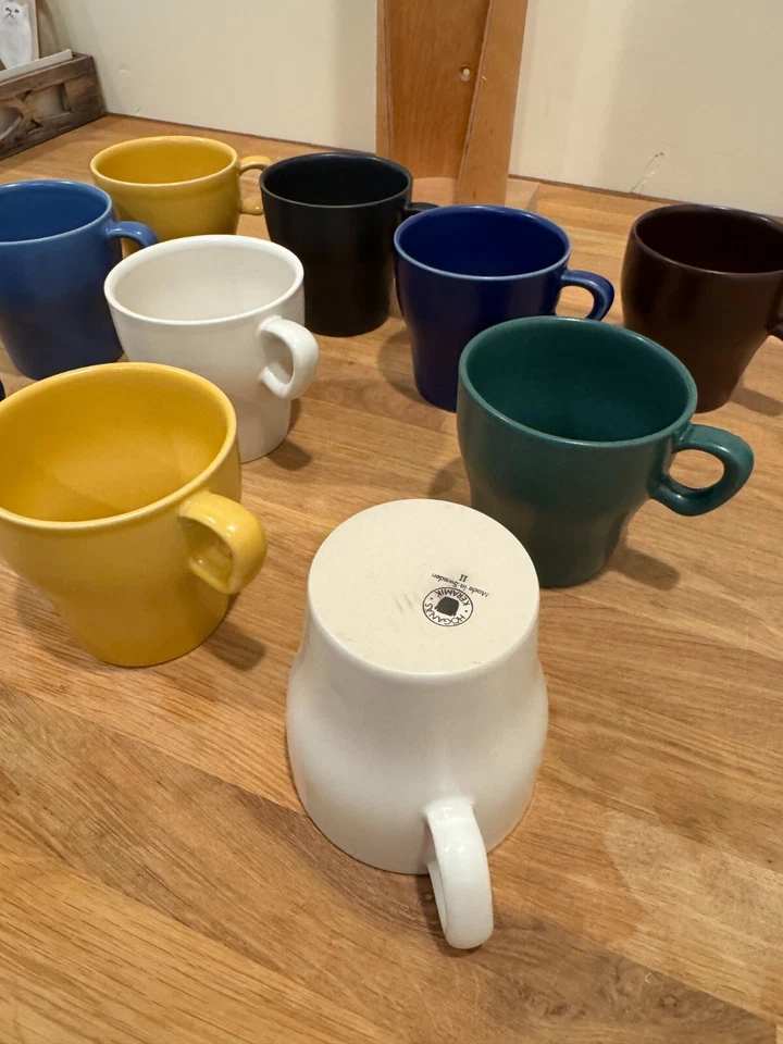 HOGANAS Höganäs Keramik Sweden Hoganas 10 tazas de té de café soporte de madera soporte de pared Foto 2 de 3