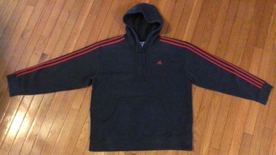 adidas hoodie black red stripes