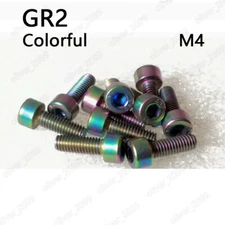 Colorful Titanium GR2 DIN912 Allen Hex Socket Bolts Cap Head Screws M4