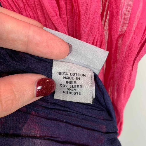 Bufanda con flecos de algodón Steve Madden Sarong Corbata Rosa Azul Marino Blanco - NUEVO - Imagen 5 de 6