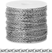 66 FT Stainless Steel Cable Chains Bulk for Jewelry Making, 2Mm 304 Stainless