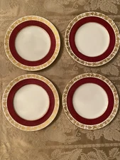 Wedgwood Whitehall  Powder Ruby  Red 8”Salad Plates- Set of 4