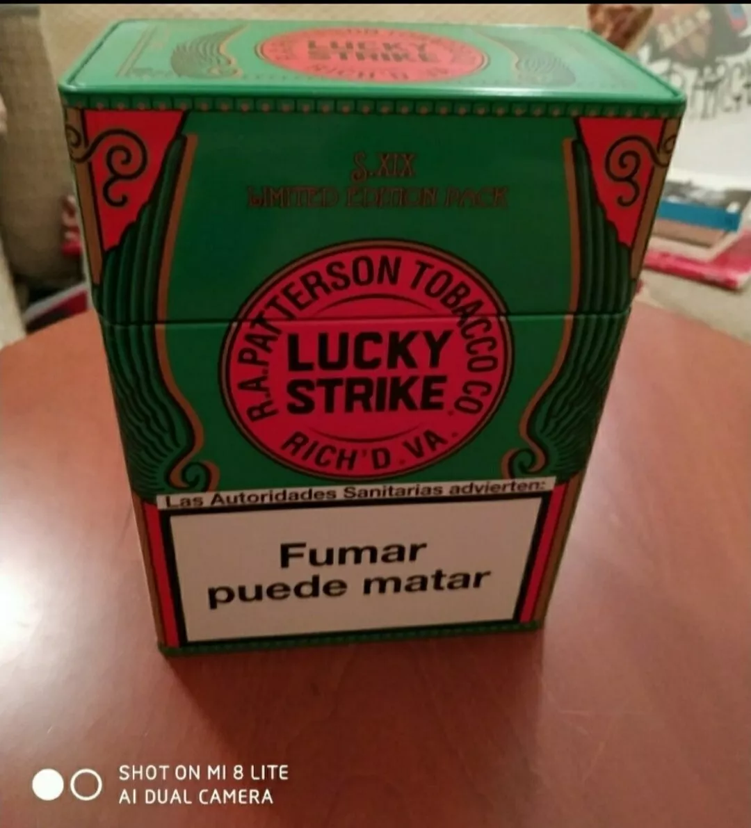 Produce flotador Observación Caja metálica Lucky Strike. caja Edición limitada simulando un paquete de tabaco | eBay Produce flotador Observación Caja metálica Lucky Strike. caja Edición limitada simulando un paquete de tabaco | eBay