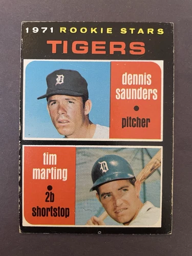 1971 Topps #423 Dennis Saunders Tim Marting Detroit Tigers Rookie RC