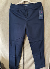 NWT Chaps Icon Blue Pants Size 8 Stretch Comfort Slimming Mid-Rise Slim Leg