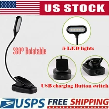 Merisky LED Reading Light With Flexible Clip USB Rechargeable Light Use in Bed