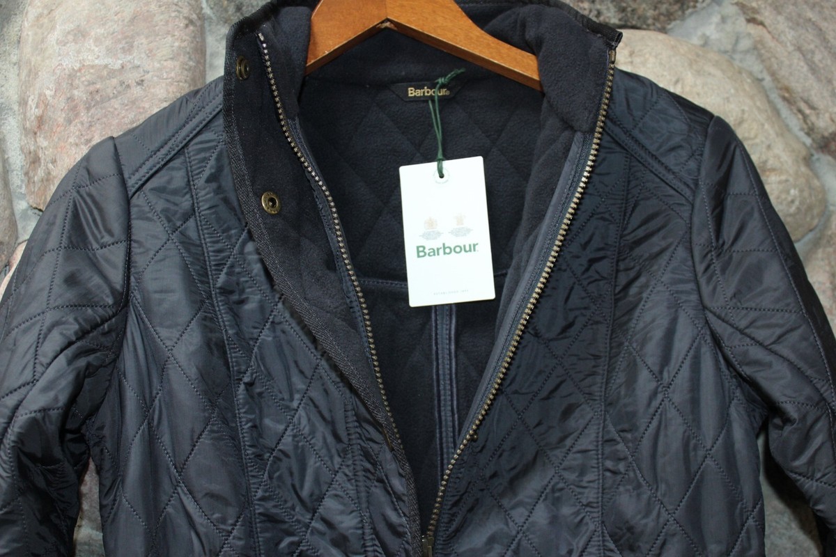Barbour Jacket Coat Cavalry Polarquilt Navy Blue New UK Size 10