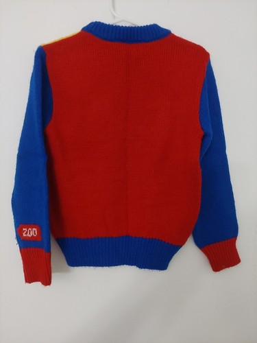 Vintage Harlequin Designs Zoo Sweater Cynthia McKinney Kids 5 5T Blue Red Lion - Picture 5 of 5