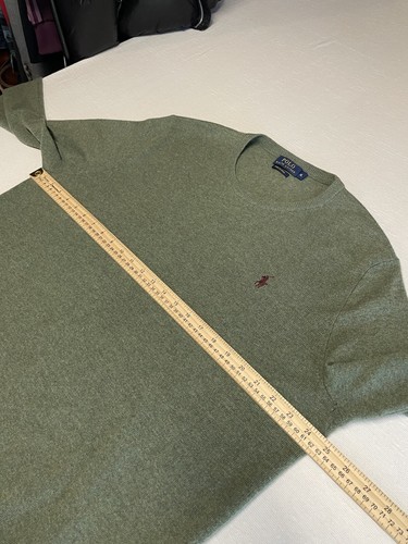 Polo Ralph Lauren 100% Lambswool Crew Neck Sweater Men XL - Heather Green EXC+ - Picture 2 of 15