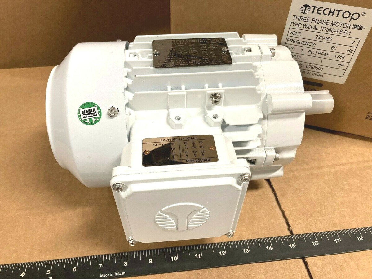 TECHTOP WX3-AL-TF-56C-4-B-D-1 RPM 1745 1 HP 230/460 volt Useable
