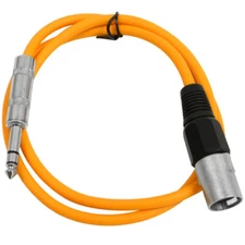 SEISMIC AUDIO Orange 1/4" TRS - XLR Male 3' Patch Cable