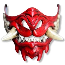 LED Japanese Samurai Oni Light Up Mask Devil Warrior Ghost Mask Cosplay Masquera