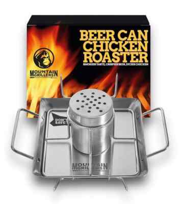 Grillers Brathähnchen-Bräter Edelstahl BBQ Grillen Bier Chicken Roaster,Neu