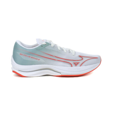 Mizuno Women's Wave Rebellion Sonic 2 White/Cayenne Running Shoes 411454.001J