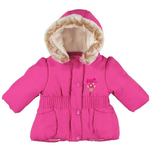 6-9 Months Spanish Designer Mayoral Baby Girls Fur Coat With Hood Fuchsia Pink - 第 1/4 張圖片