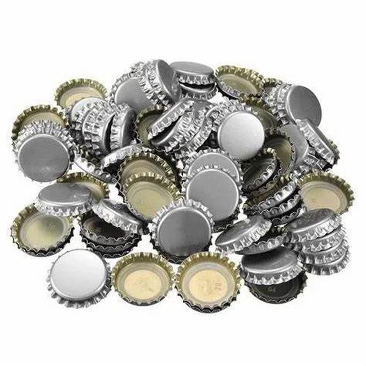 Crown Caps SILVER Bottle Tops 100pk Beer Ale Cider Gingerbeer