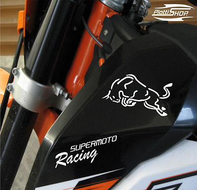 2 Bullen 4 Supermoto 4 Racing Aufkleber Motorradaufkleber passt für KTM 690 F
