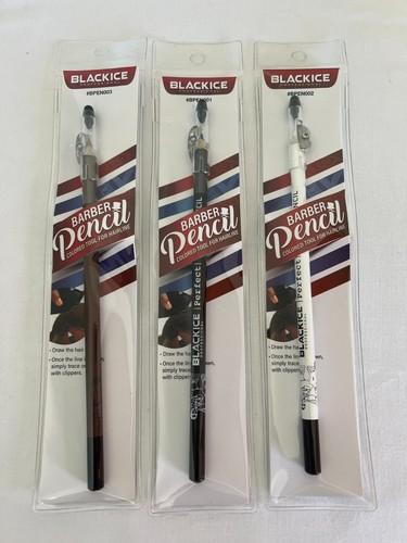 Black Ice Professional Barber Color Pencil for Hairline; White, Tan or Black NEW - Picture 3 of 12