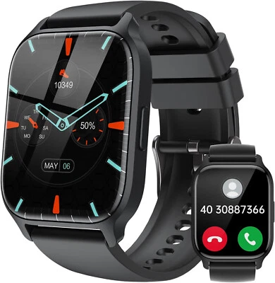 MARKENLOS Smartwatch Herren Damen mit Telefonfunktion Sportuhr Armbanduhr für Android IOS