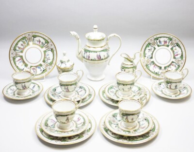 Raynaud & Co. Limoges Promenade au Palais Royal 21-tlg. Kaffeeservice Emaille