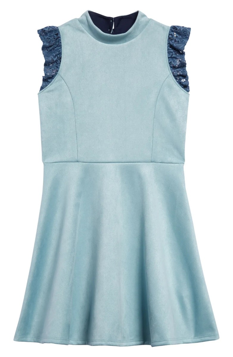 ava and yelly skater dress Ava & Yelly Tween Short Sleeve Lace-Up Skater Dress