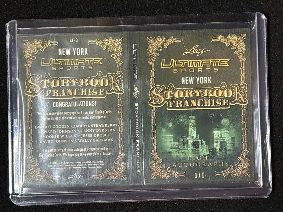 Libro automático Leaf Ultimate Mets 8 2024 Gooden Davey Johnson Strawberry True #d 1/1 Foto 2 de 4
