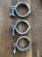 T304 2.5in Stainless Steel Pipe Tube Coupler Wingnut Sanitary CLAMP Lot Of 3